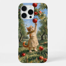 Marron Autumn Apple Tree Kitten Phone Case