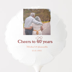 Marron bow cheers to 40 years anniversary wedding balloon