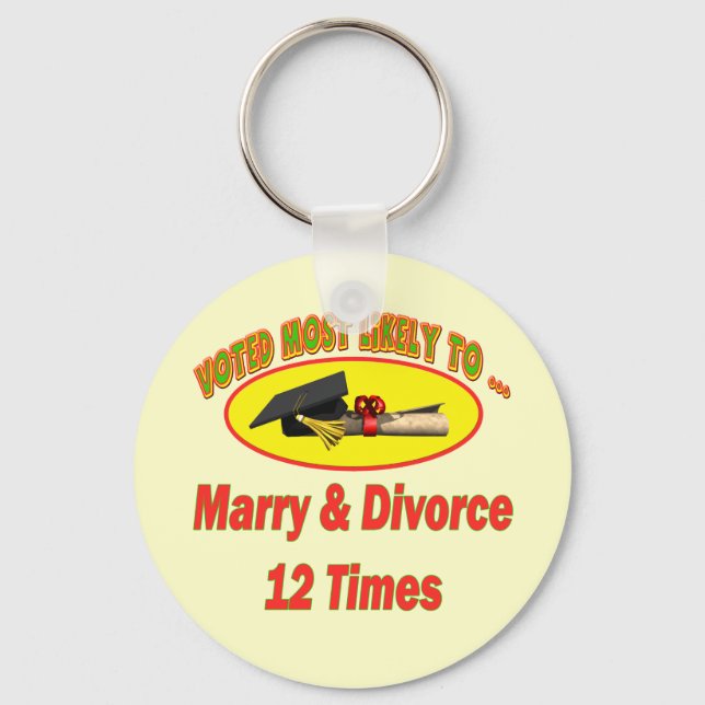 Marry And Divorce Keychain (Front)