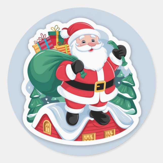 Marry Christmas  Classic Round Sticker (Front)