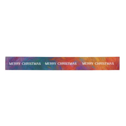 Marry Christmas colorful abstract paint design  Satin Ribbon