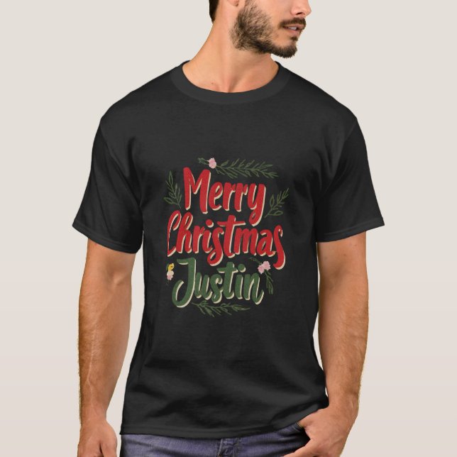 Marry Christmas Justin T-Shirt (Front)
