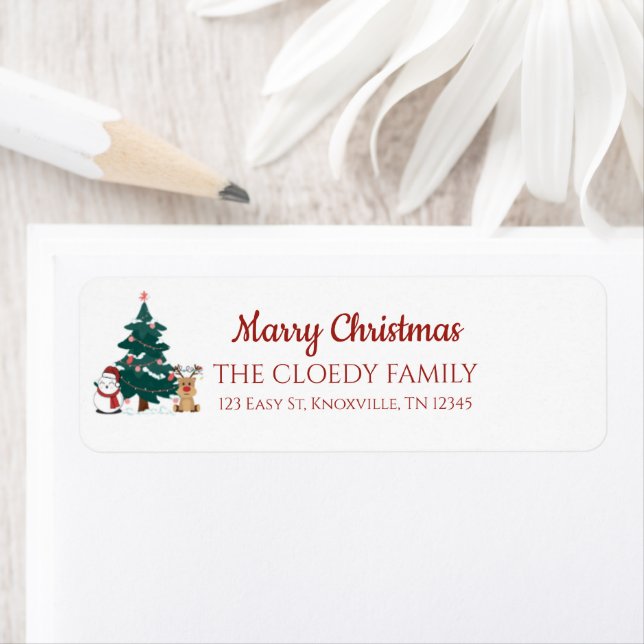 Marry Christmas Return Address Label (Insitu)