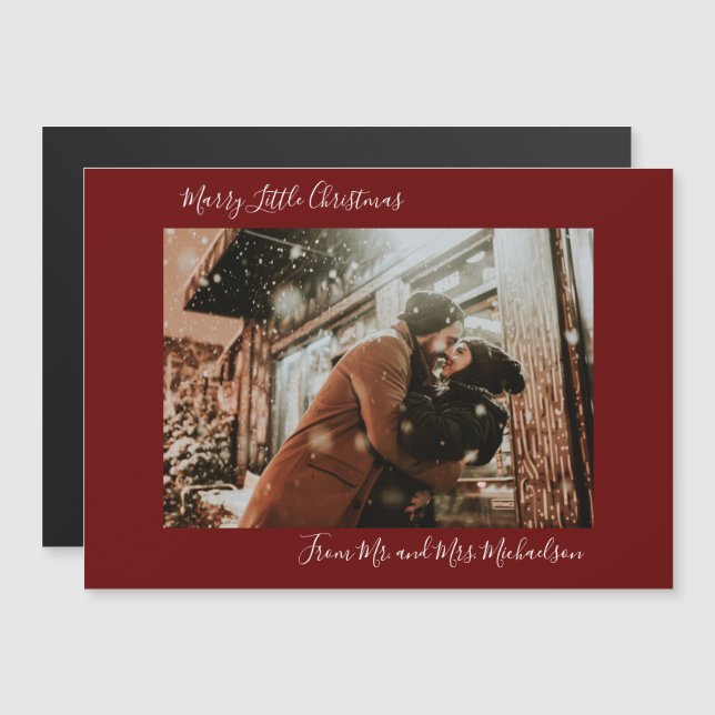 Marry Little Christmas Red Holiday Magnet (Front/Back)