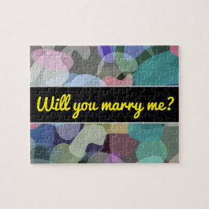 Marry me? + Abstract Multicolored Blotch Pattern Jigsaw Puzzle