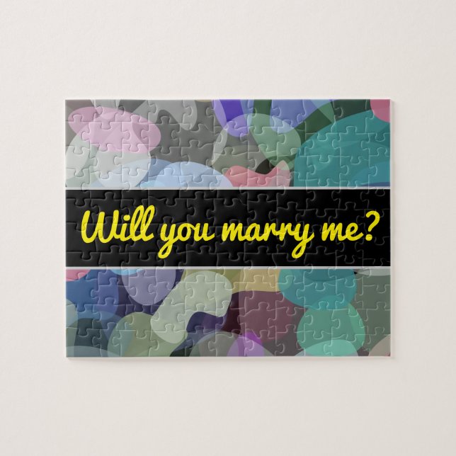 Marry me? + Abstract Multicolored Blotch Pattern Jigsaw Puzzle (Horizontal)