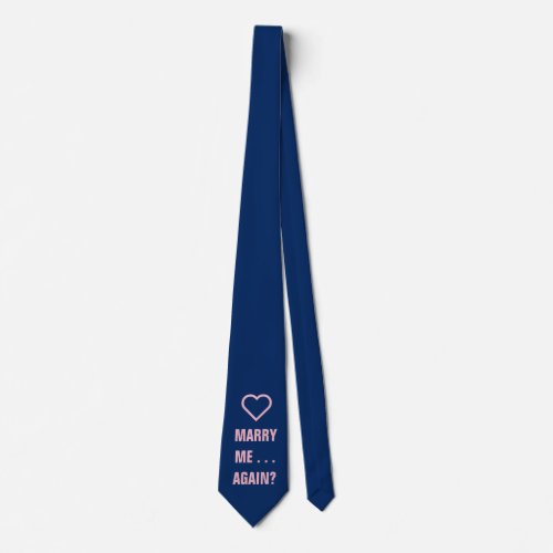 Marry Me Again  Vow Renewal Pink Heart Template Neck Tie