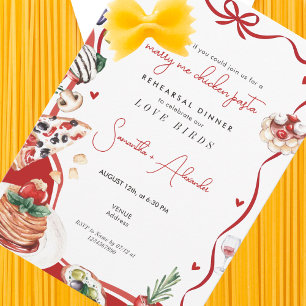 Marry Me Chicken Pasta Wedding Rehearsal Dinner Invitation