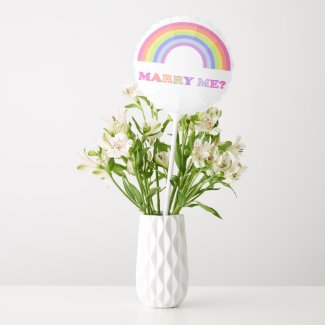 Marry me? Colorful Rainbow - Gay Wedding Proposal Balloon
