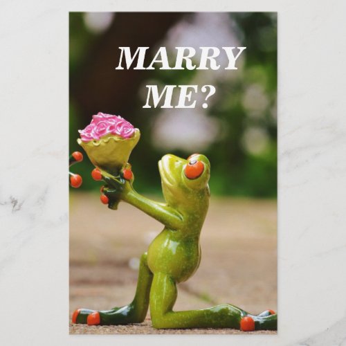 Marry Me cute funny frogs Stationery