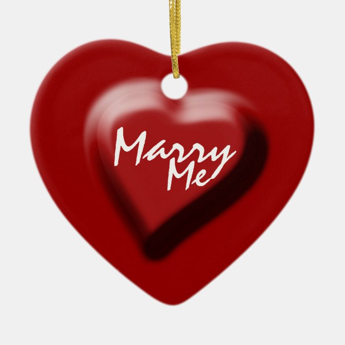 "Marry me" "I love you" red heart Ornaments