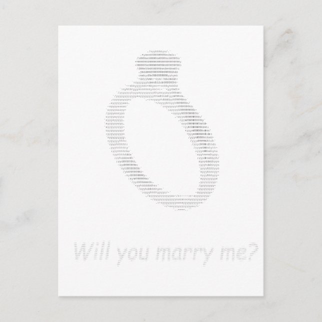 Marry me in ascii art postcard (Front)