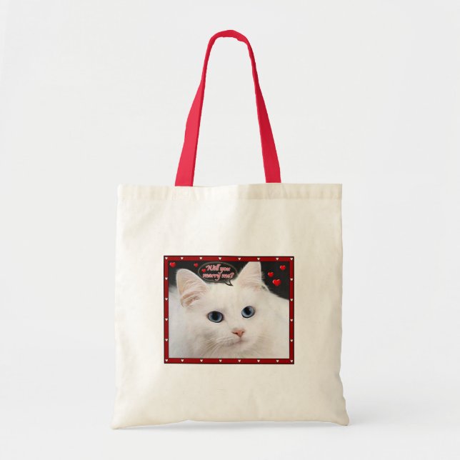 Marry Me Kitty on a small tote bag (Front)