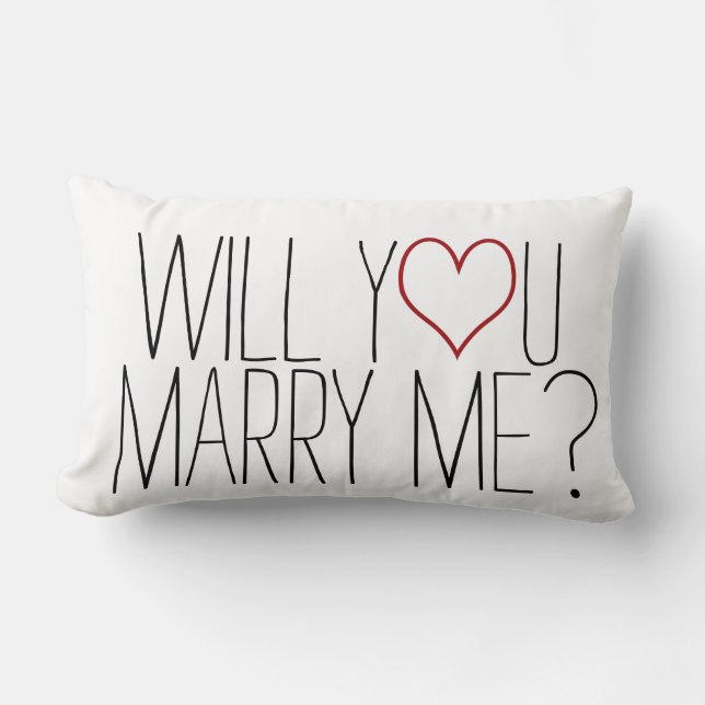 Marry Me Marriage Proposal Pillow (Front)