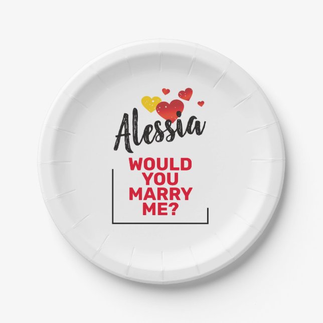 Marry Me Paper Plates (Front)