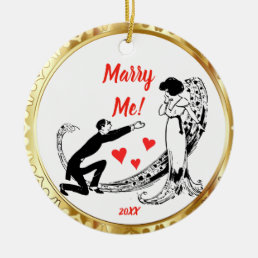 Marry Me Personalized Plate Ceramic Ornament