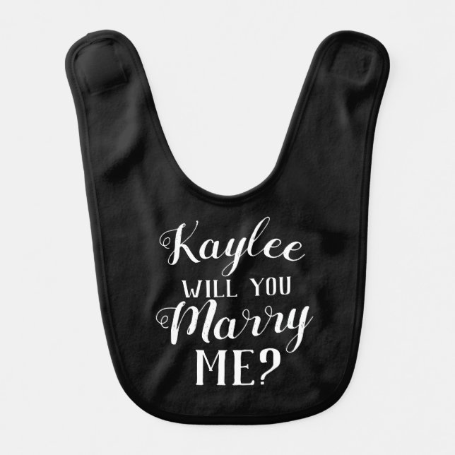 Marry Me Proposal Baby Bib. Bib (Front)