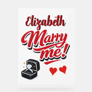 Marry Me Proposal Custom Name Acrylic Sign