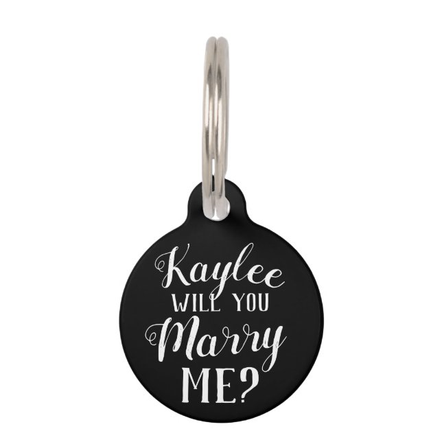 Marry Me Proposal Pet ID Tag (Front)