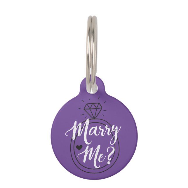 Marry Me Proposal Pet ID Tag (Front)