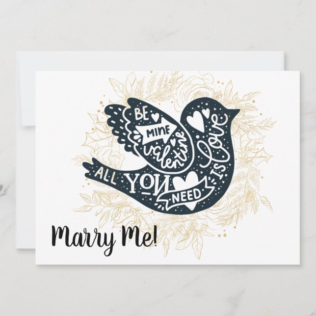 Marry Me Proposal Valentine's Day Holiday Card (Front)