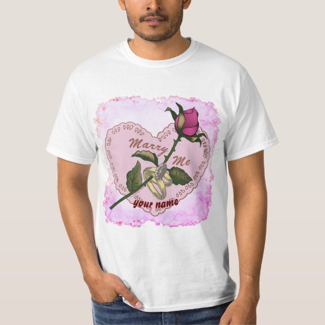 Marry Me Rings Rose  wedding t-shirt (Front)
