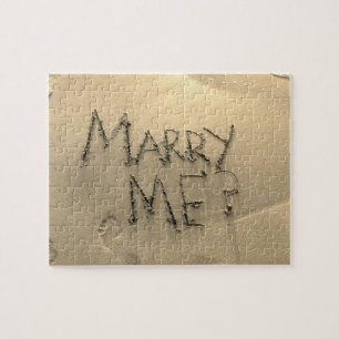 Marry Me Sand Marriage Proposal Jigsaw Puzzle