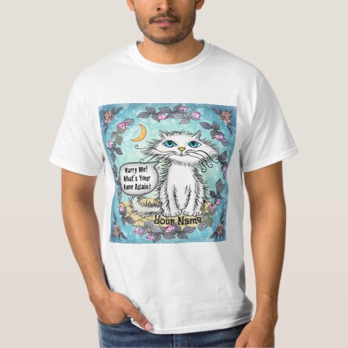 Marry Me Scraggles Cat custom name T_Shirt