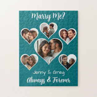 Marry Me?  Six Photo Template Proposal Jigsaw Puzzle