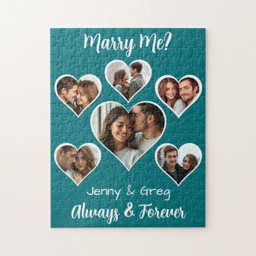 Marry Me?  Six Photo Template Proposal Jigsaw Puzzle