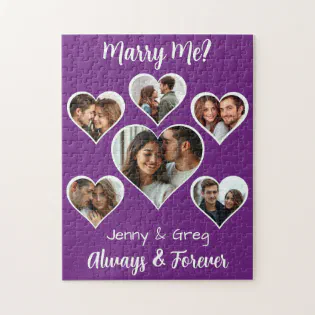 Marry Me?  Six Photo Template Proposal Jigsaw Puzzle