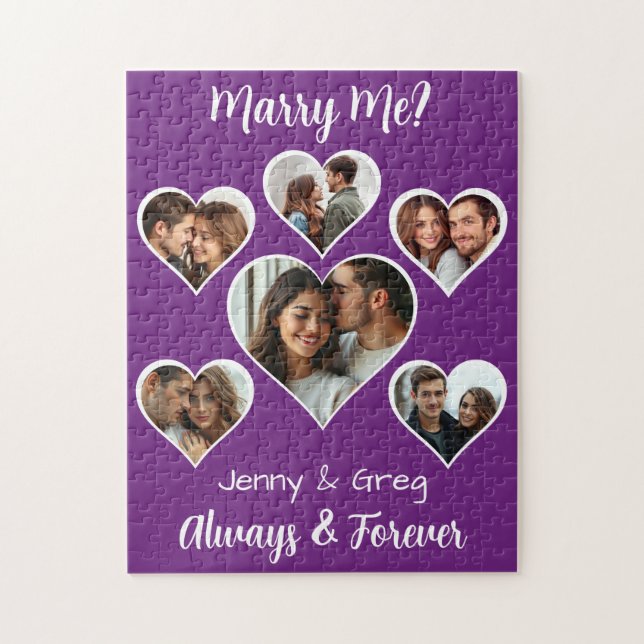 Marry Me?  Six Photo Template Proposal Jigsaw Puzzle (Vertical)