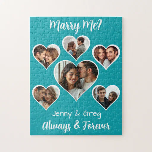 Marry Me?  Six Photo Template Proposal Jigsaw Puzzle