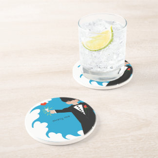 Marry Me Tuxedo Big Diamond Damask Edge Coasters