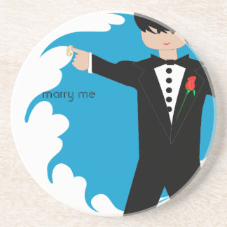 Marry Me Tuxedo Damask Edge Coasters