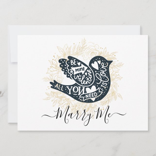 Marry Me Valentine Proposal Holiday Card (Front)