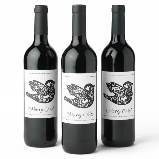Marry Me Valentine's Wine Label