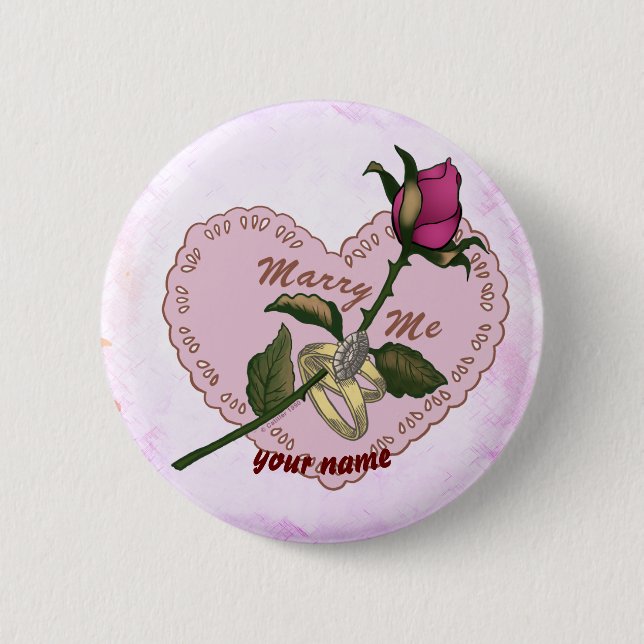 Marry Me wedding button (Front)