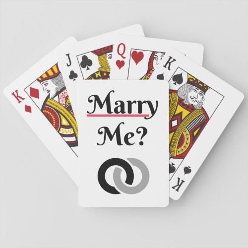 Marry Me Wedding Proposal LOVE Playing Cards