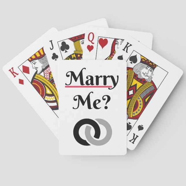 Marry Me? Wedding Proposal LOVE Poker Cards (Back)