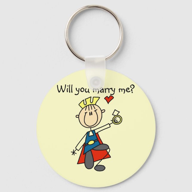 Marry Me Wedding Proposal Tshirts and Gifts Keychain (Front)