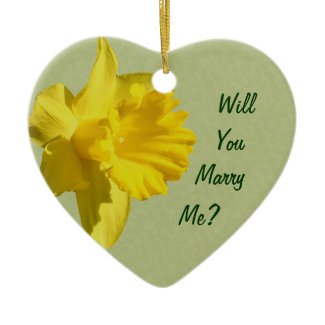 Marry Me Yellow Daffodil Engagement Ornament ornament