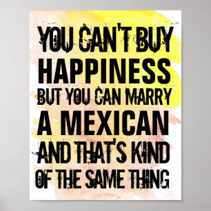 Marry Mexican Funny Poster - Customizable National