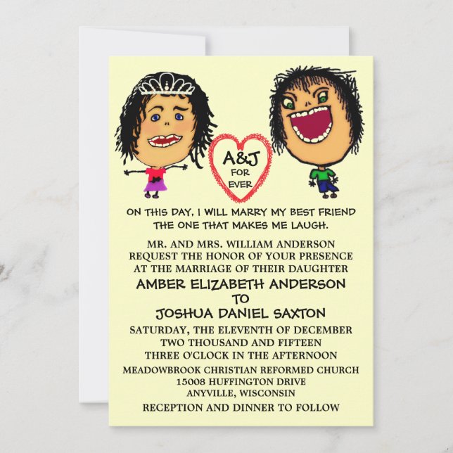 Marry My BFF Wedding Invite (Front)