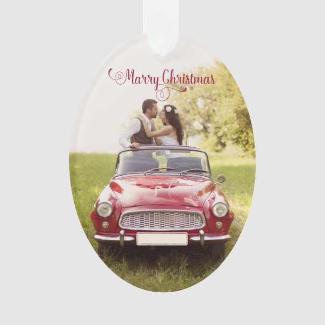 Marry Newlywed Christmas Ornament (Front)