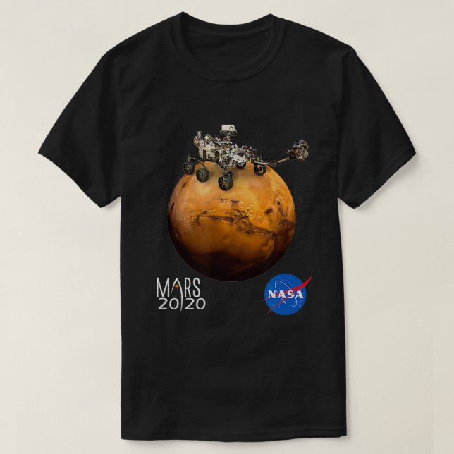 Mars 2020 Rover on Mars  T-Shirt (Design Front)