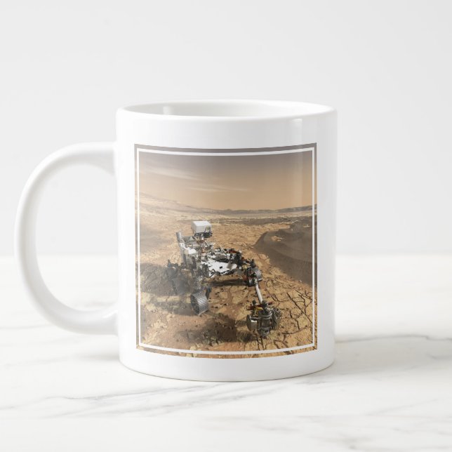 Mars 2020 Rover On The Surface Of Mars. Giant Coffee Mug (Left)