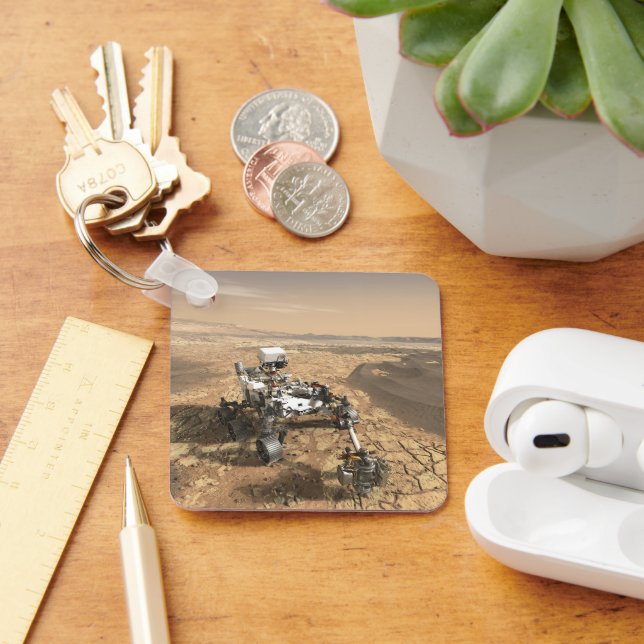 Mars 2020 Rover On The Surface Of Mars. Keychain (Desk)