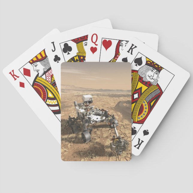 Mars 2020 Rover On The Surface Of Mars. Poker Cards (Back)