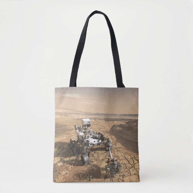 Mars 2020 Rover On The Surface Of Mars. Tote Bag (Front)